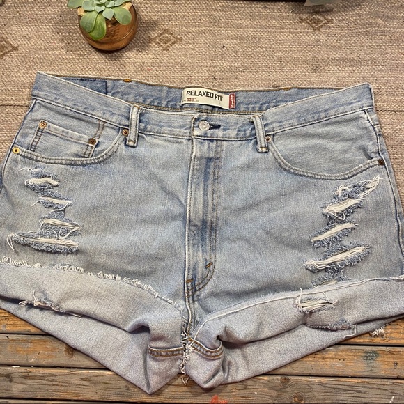 high waisted denim shorts size 18